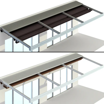 Metal pergola gazebo canopy with awning — Ver 5