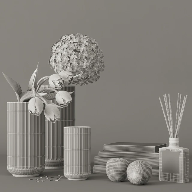Decorative set with tulips and hydrangea — Descargar