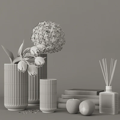 Decorative set with tulips and hydrangea — Ver 2