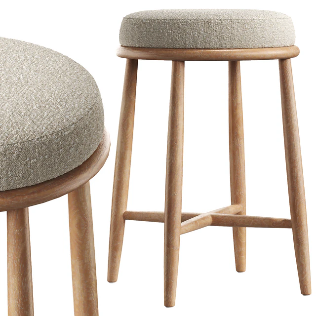 Hobbs Cerused Natural Oak Wood Counter Stool — Скачать