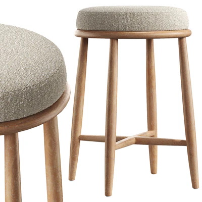 Hobbs Cerused Natural Oak Wood Counter Stool — Вид 3