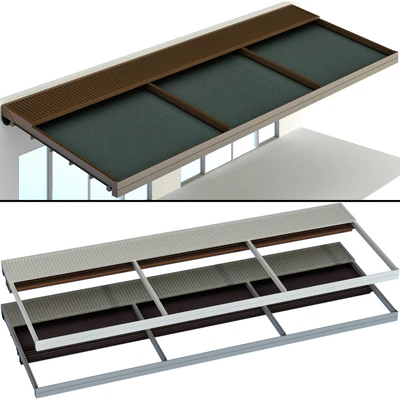 Metal pergola gazebo canopy with awning — Ver 1