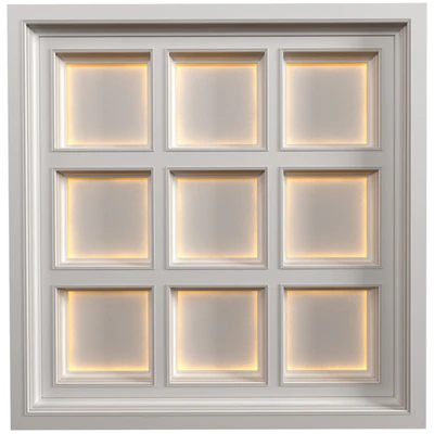Кессонный потолок с подсветкой в стиле Ар-деко.Modern coffered illuminated ceiling — скачать