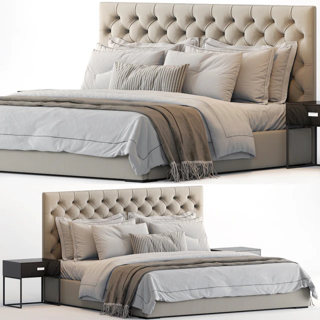 RH Adler Diamond tufted Panel Fabric Bed — Скачать