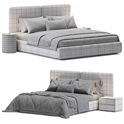 King Bed Frame with Drawers — Ver 3