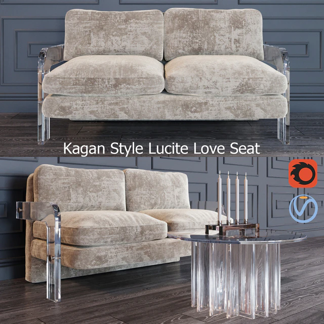 Sofa Kagan Style Lucite Love Seat — Descargar