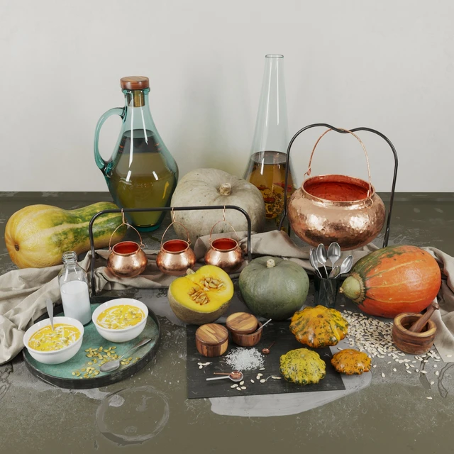 Decor set with pumpkins — Скачать