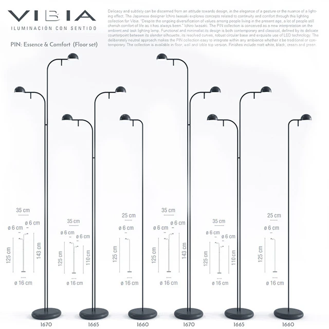 Vibia Pin (floor& table set) — Скачать