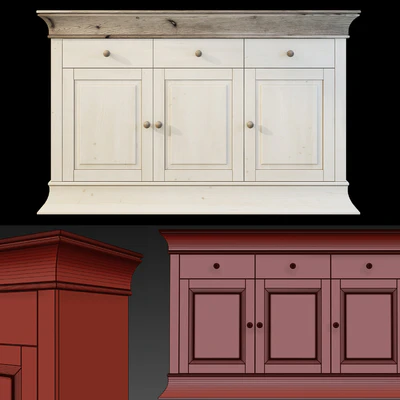 Chest / sideboard "Boston". Siver. Sideboard. — Ver 3