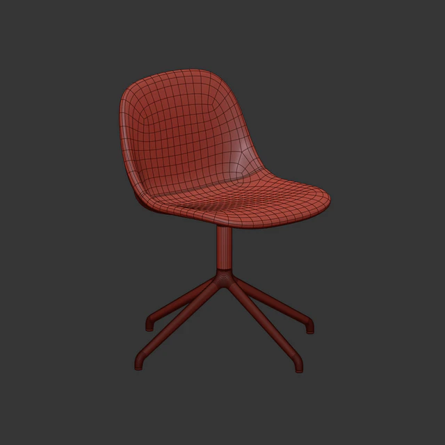 Muuto Fiber Fabric Side Chair Plastic Swivel Base — Descargar