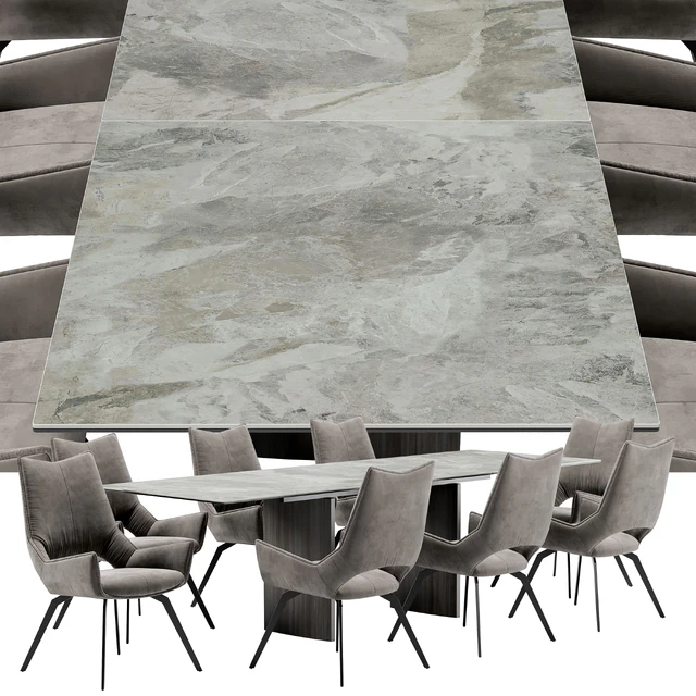 Dining chair BC1241 and table Meteor 180 — Descargar