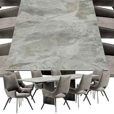 Dining chair BC1241 and table Meteor 180 — Ver 6