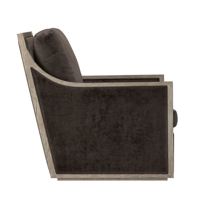FRENCH CONTEMPORARY SLOPE ARM SWIVEL CHAIR — Ver 5