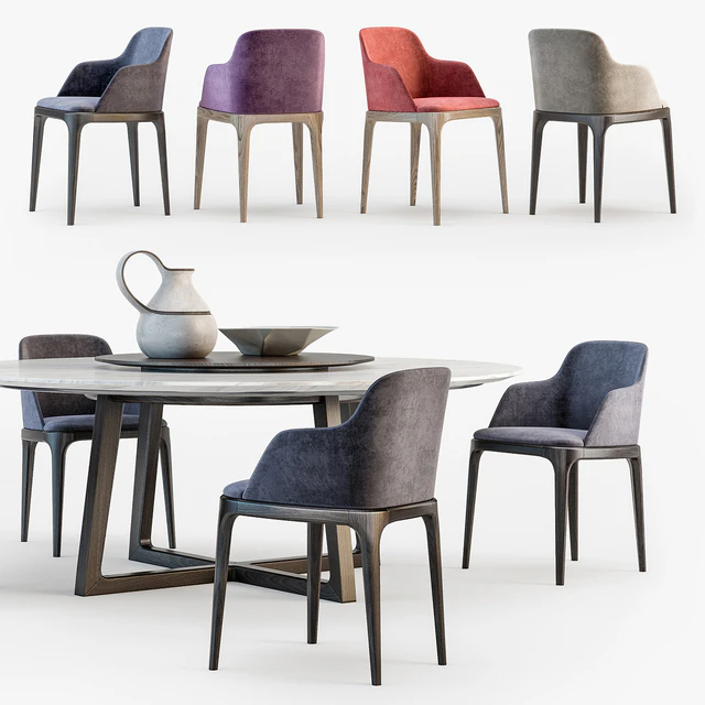 Poliform Grace chair Concorde table — Скачать