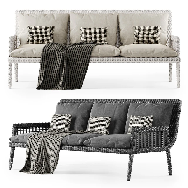 Rattan three-seater sofa DR53 / Three-seater rattan sofa — Descargar