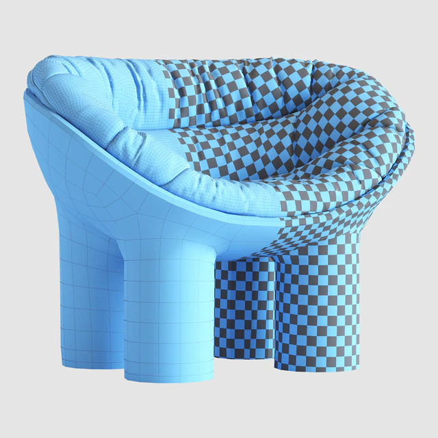 Roly Poly Polyethylene Armchair in Concrete with Cushions by Faye Toogood — Descargar