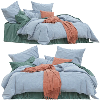 Adairs Vintage Washed Linen Dusty Blue Quilt Cover — Вид 1
