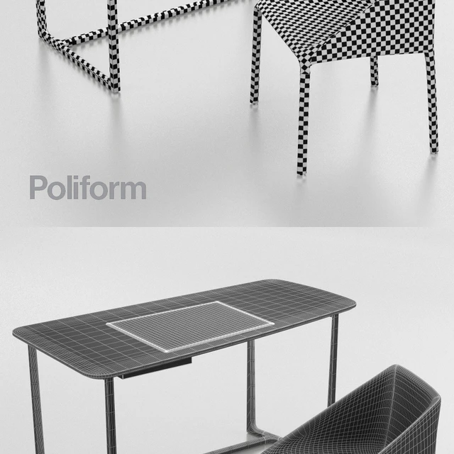 Set a desk + chair Poliform — Descargar