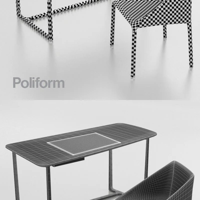 Set a desk + chair Poliform — Ver 3