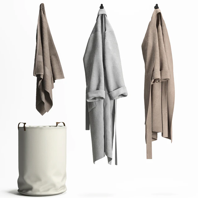 Laundry basket Bathrobe and Towel — Descargar
