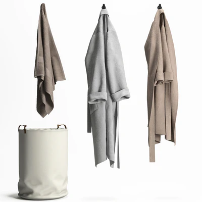 Laundry basket Bathrobe and Towel — Ver 1