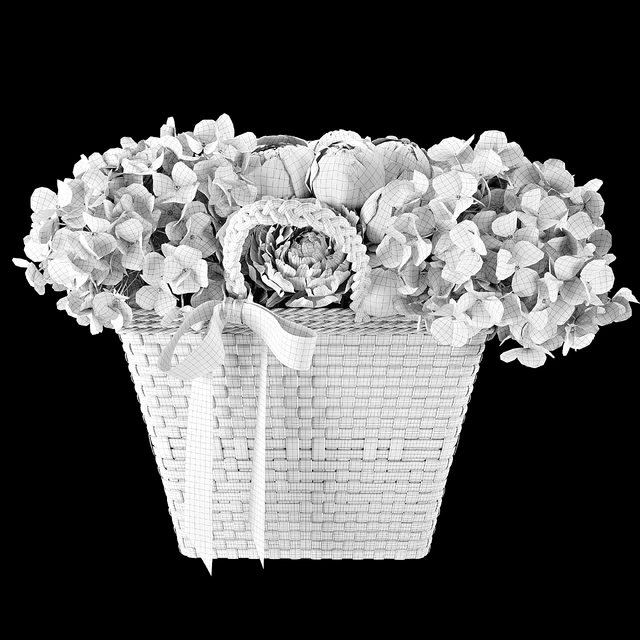 Basket with flowers — Скачать