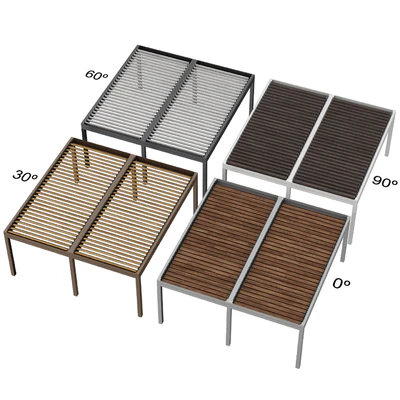 Metal pergola gazebo canopy with roller shutters — Ver 5