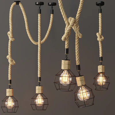 Подвесной светильник LOFT ROPE CHANDELIER CAGE Mono — Вид 3