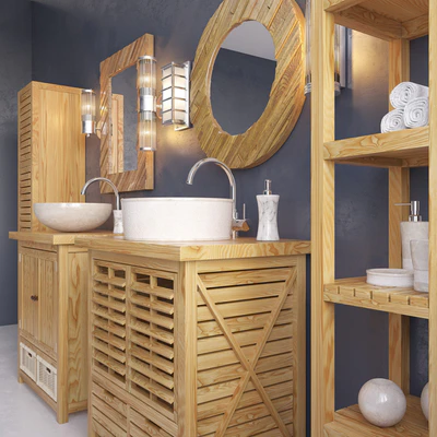 Teak &amp; Water bathroom set — Ver 2