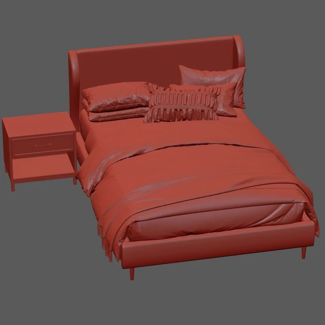 Кровать Wren Wingback Upholstered Bed — Скачать