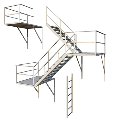 Outdoor Fire Ladder (Low poly) — View 4