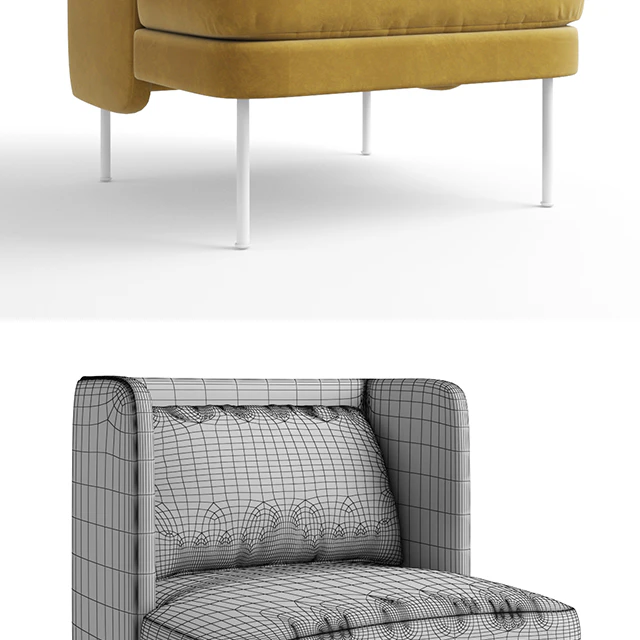 Bloke Velvet Lounge Chair — Descargar