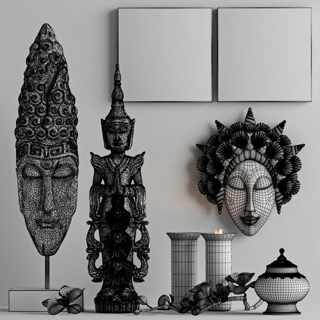 Decorative set in Asian style - factory "DesignToscano" — Descargar