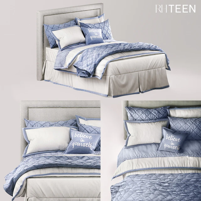 RH TEEN EDGED BORDER &amp; OGEE LATTICE BEDDING FRENCH BLUE — Descargar