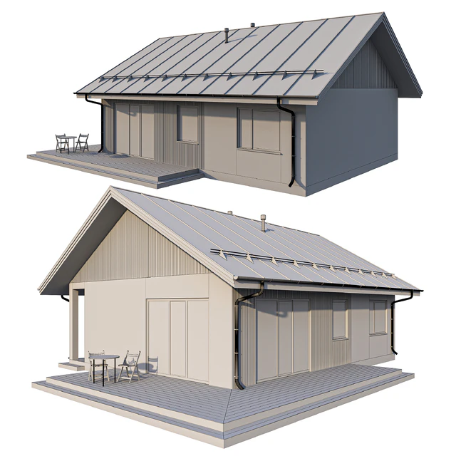 Modern cottage with click seam roof — Descargar