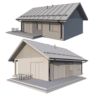 Modern cottage with click seam roof — Ver 3