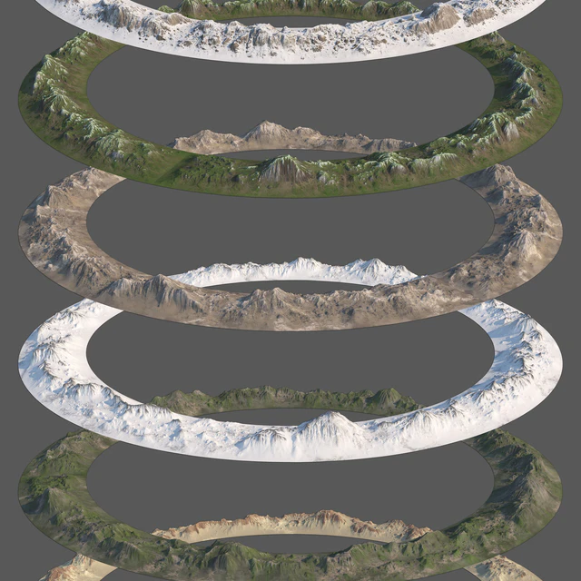 Ring of mountains + 6 Textures — Descargar