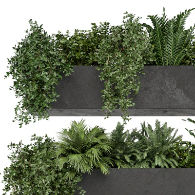 Hanging Plants in rusty Concrete Pot - Set 589 — Вид 5