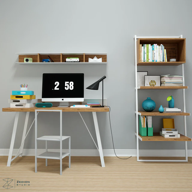 Desk set with shelves — Скачать