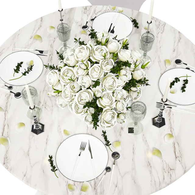 White set / Стул Babel от Marcel Wanders, стол Eero Saarinen Style Tulip, сервировка. — Скачать