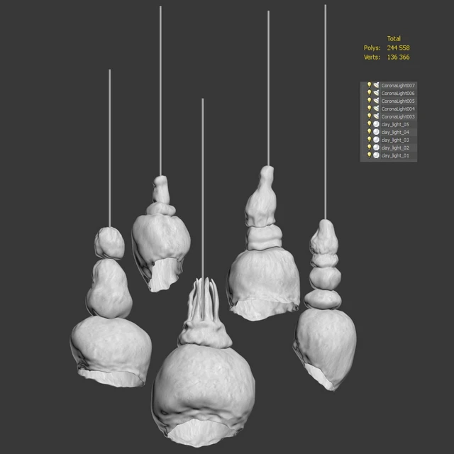 Clay lamps. 5 models — Descargar