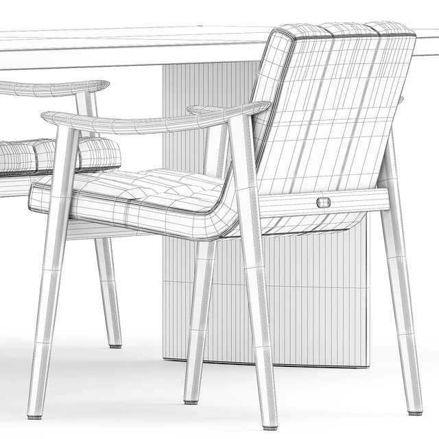 FYNN chair and LINHA DINING TABLE 4 by Minotti — Скачать