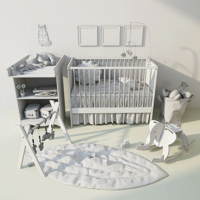 Детская. Кроватка и пеленальный стол Solgul(Солгуль). Ikea — Скачать