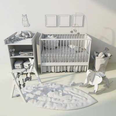 Детская. Кроватка и пеленальный стол Solgul(Солгуль). Ikea — Вид 3