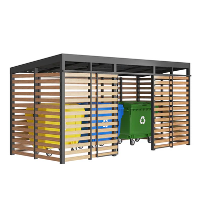 Garbage bins Wood box — Ver 4