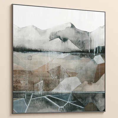 Neutral Mountain Landscape Large Textural Wall Art C-796 — Вид 5
