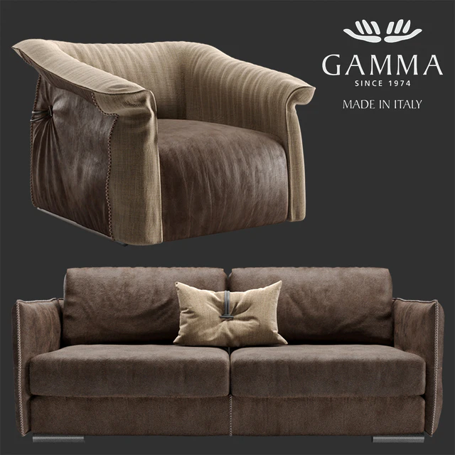 GAMMA Alfred sofa and Charlotte chair — Скачать