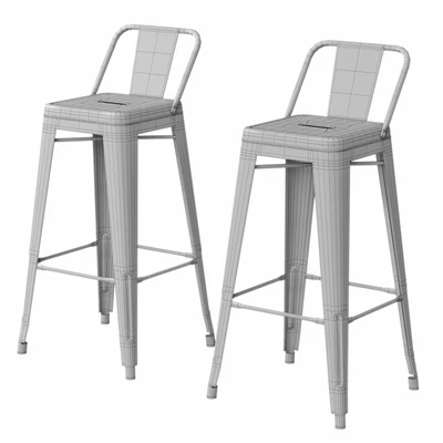 Xavier Pauchard Tolix Style Metal Bar Stool — Вид 3