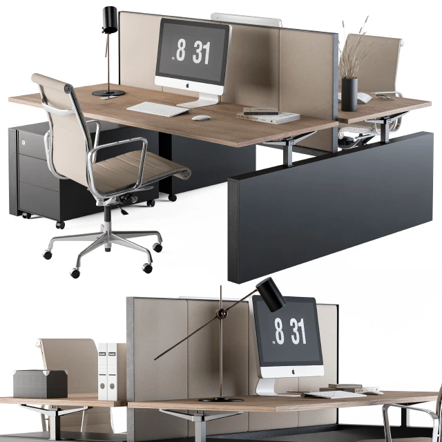 Office Desk Set Cream — Скачать