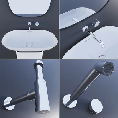 PURE Krion/ESPEJO PURE NEGRO/Bathroom Taps TONO/Siphon Noken — Вид 2